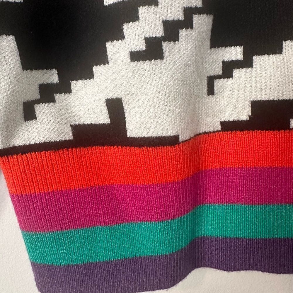 Apny Houndstooth Pattern Pullover With Colorband … - image 5